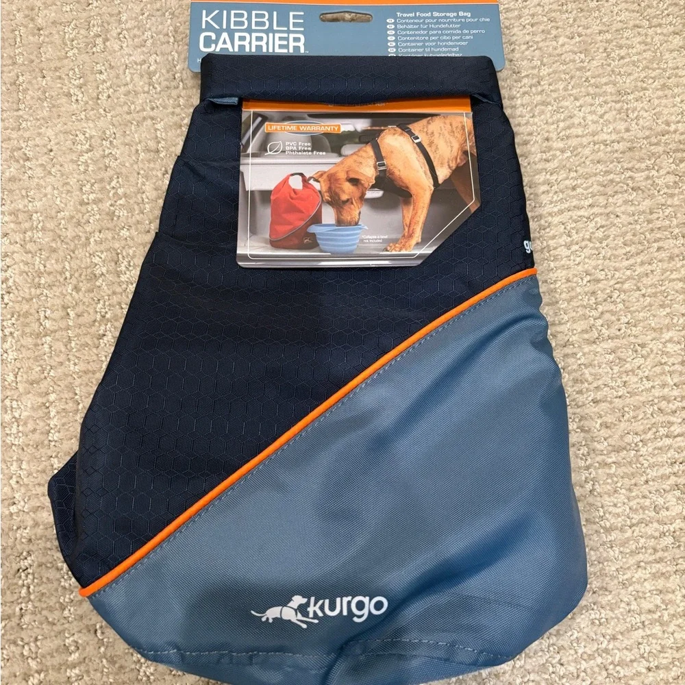 Kurgo Pet Food Carrier in Navy and Orange
